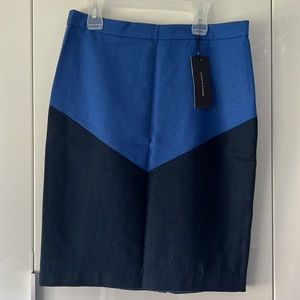 BRAND NEW! - Tommy Hilfiger Wool blend Knee-Length Skirt - Blue & Navy Blue